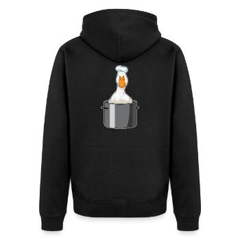 Cuisinier canard Cuit Cuisson de la marmite - Veste à capuche bio Premium Unisexe - noir - Dos - Nico (187cm)