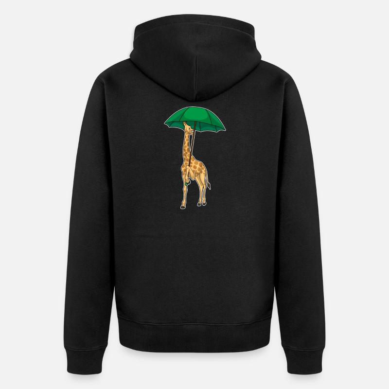 Parapluie girafe - Veste à capuche bio Premium Unisexe - noir