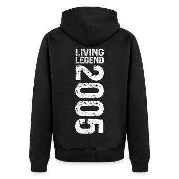 Living Legend 2005 Gift Birthday Gift - Unisex Premium Organic Zip Hoodie - black - Back - Nico (187cm)
