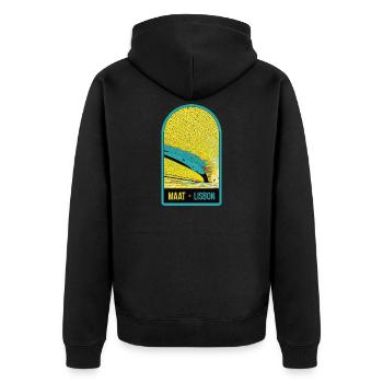 MAAT, Lisbonne : Art, Architecture, Technologie - Veste à capuche bio Premium Unisexe - noir - Dos - Nico (187cm)