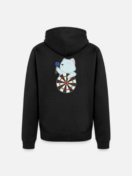Cible de fléchettes pour chat - Veste à capuche bio Premium Unisexe - noir