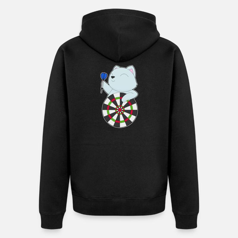 Cible de fléchettes pour chat - Veste à capuche bio Premium Unisexe - noir