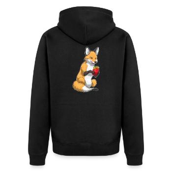 Frites Fuchs - Veste à capuche bio Premium Unisexe - noir - Dos - Nico (187cm)
