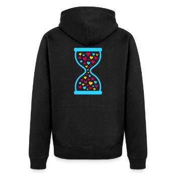 Colorful Hearts Hourglass - Love and Time Flow - Unisex Premium Organic Zip Hoodie - black - Back - Nico (187cm)
