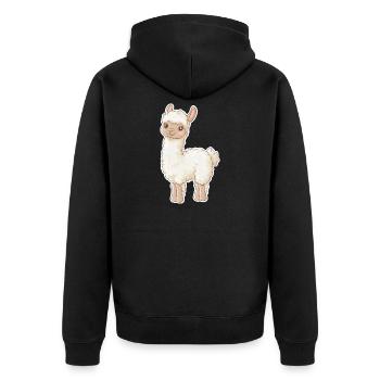 Lama Alpaga Lama Lama Cadeau Animal - Veste à capuche bio Premium Unisexe - noir - Dos - Nico (187cm)