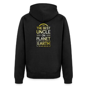 Meilleur oncle dicton - Veste à capuche bio Premium Unisexe - noir - Dos - Nico (187cm)
