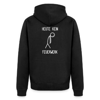 No fireworks today, pyrotechnics, firecrackers - Unisex Premium Organic Zip Hoodie - black - Back - Nico (187cm)