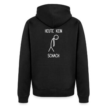 No chess player today - Unisex Premium Organic Zip Hoodie - black - Back - Nico (187cm)