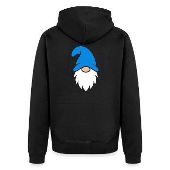 Azure Gnome Bearded Icon - Unisex Premium Organic Zip Hoodie - black - Back - Nico (187cm)