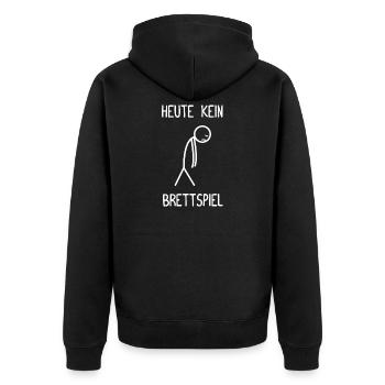 Heute kein Brettspiel Gesellschaftsspiel - Unisex Premium Bio Zip Hoodie - Schwarz - Hinten - Nico (187cm)