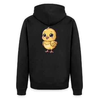 Chick Cute Chick Gift - Unisex Premium Organic Zip Hoodie - black - Back - Nico (187cm)