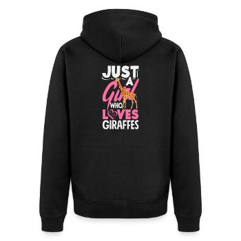 Juste une fille qui aime les girafes - Veste à capuche bio Premium Unisexe - noir - Dos - Nico (187cm)