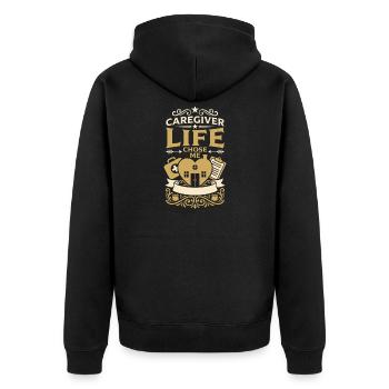 Home Care Assistant Hha Caregiver - Unisex Premium Organic Zip Hoodie - black - Back - Nico (187cm)