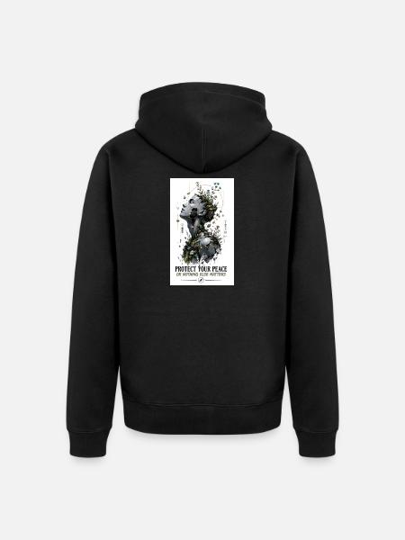 Schutz deiner Ruhe: Pflanzliche Fragmentkunst - Unisex Premium Bio Zip Hoodie - Schwarz
