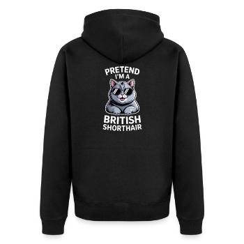 Dictons britanniques à poil court : cadeau drôle de chat - Veste à capuche bio Premium Unisexe - noir - Dos - Nico (187cm)