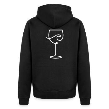 Verre à vin pour les amateurs de vin et temps mort - Veste à capuche bio Premium Unisexe - noir - Dos - Nico (187cm)