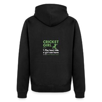 Sport Girl Définition Cricket - Veste à capuche bio Premium Unisexe - noir - Dos - Nico (187cm)