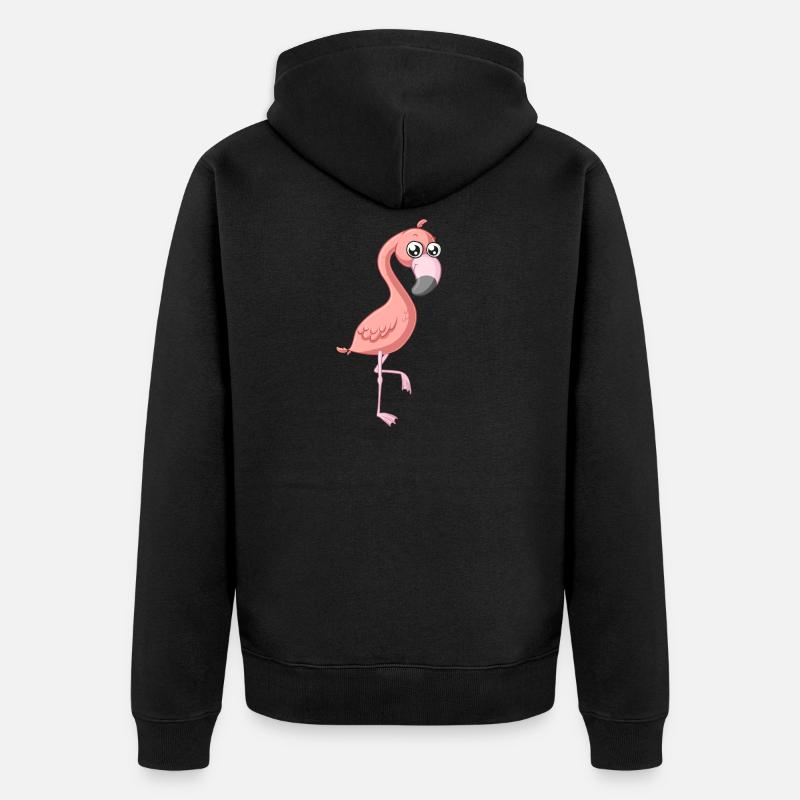 Flamant comique doux - Veste à capuche bio Premium Unisexe - noir