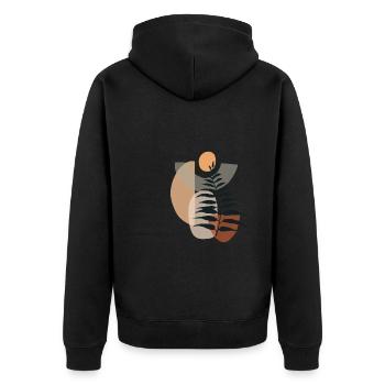 Style bohème minimaliste - Veste à capuche bio Premium Unisexe - noir - Dos - Nico (187cm)