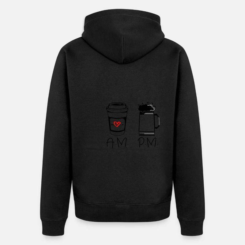 A.M. Café et P.M. Bière - Veste à capuche bio Premium Unisexe - noir
