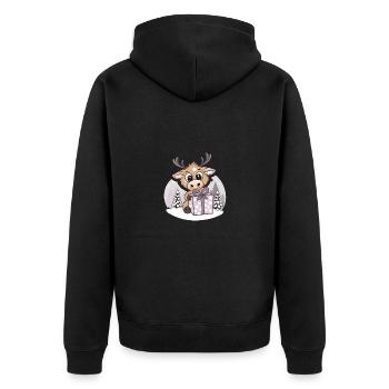 Mignon orignal avec cadeau à Noël - Veste à capuche bio Premium Unisexe - noir - Dos - Nico (187cm)