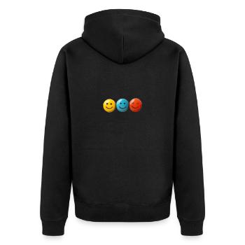 Happy T Shirts - Unisex Premium Organic Zip Hoodie - black - Back - Nico (187cm)