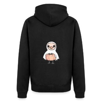 Bouquet Halloween Funny Ghost - Unisex Premium Organic Zip Hoodie - black - Back - Nico (187cm)