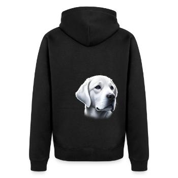 Labrador Retriever blanc yeux bleus - Veste à capuche bio Premium Unisexe - noir - Dos - Nico (187cm)