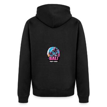 Bali Party Crew Urlaub Spruch - Unisex Premium Bio Zip Hoodie - Schwarz - Hinten - Nico (187cm)