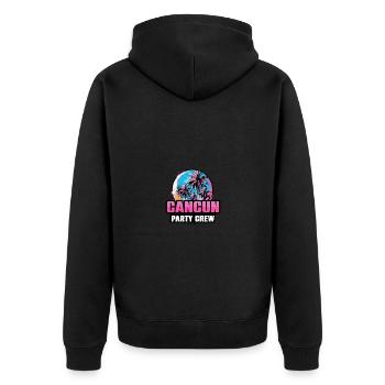 Cancun Party Crew Urlaub Spruch - Unisex Premium Bio Zip Hoodie - Schwarz - Hinten - Nico (187cm)