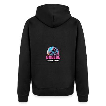 Greece Party Crew Urlaub Spruch - Unisex Premium Bio Zip Hoodie - Schwarz - Hinten - Nico (187cm)