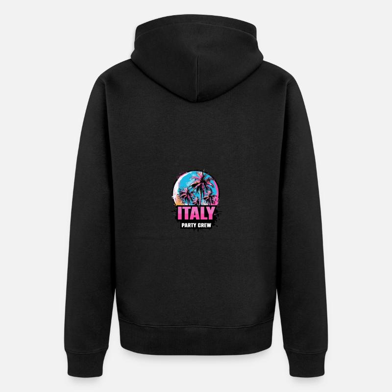 Italie Party Crew Vacances Dire - Veste à capuche bio Premium Unisexe - noir