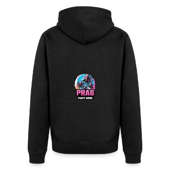 Prag Party Crew Urlaub Spruch - Unisex Premium Bio Zip Hoodie - Schwarz - Hinten - Nico (187cm)