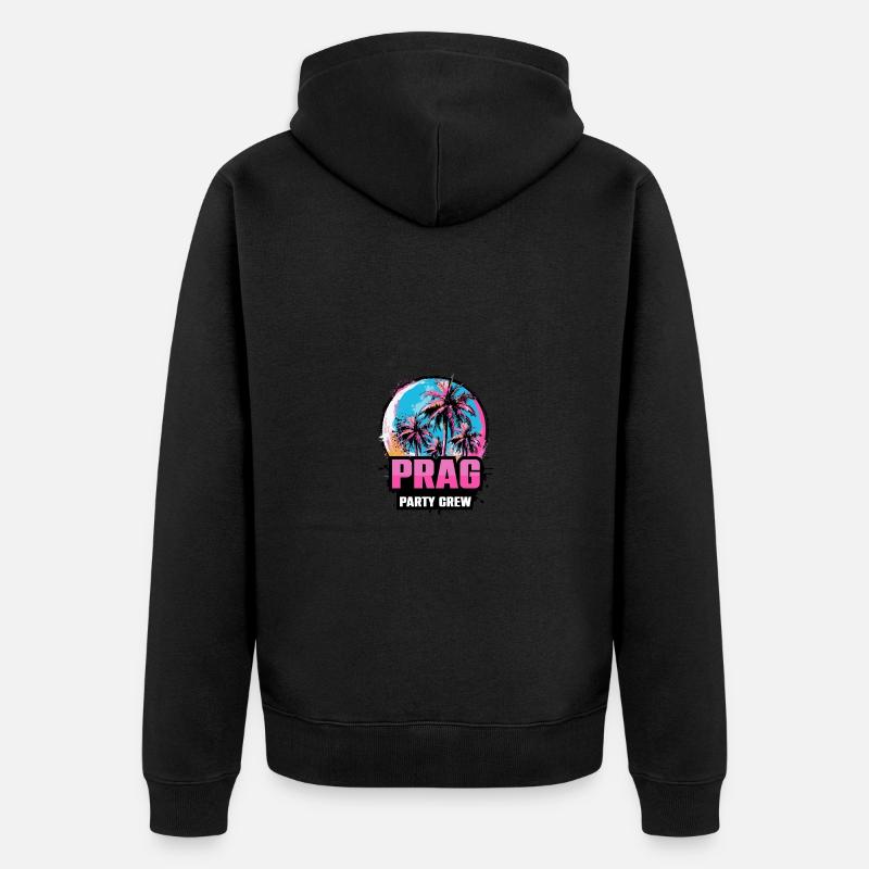 Prag Party Crew Urlaub Spruch - Unisex Premium Bio Zip Hoodie - Schwarz