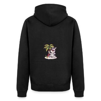 Palmier d’été de l’île Zebra - Veste à capuche bio Premium Unisexe - noir - Dos - Nico (187cm)