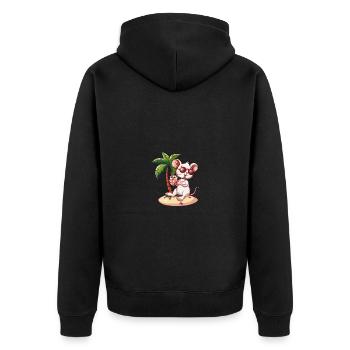 Palmier d’été de l’île de la souris - Veste à capuche bio Premium Unisexe - noir - Dos - Nico (187cm)