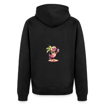 Palmier d’été de l’île Bouquet - Veste à capuche bio Premium Unisexe - noir - Dos - Nico (187cm)