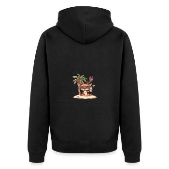 Palmier d’été de l’île Deer - Veste à capuche bio Premium Unisexe - noir - Dos - Nico (187cm)