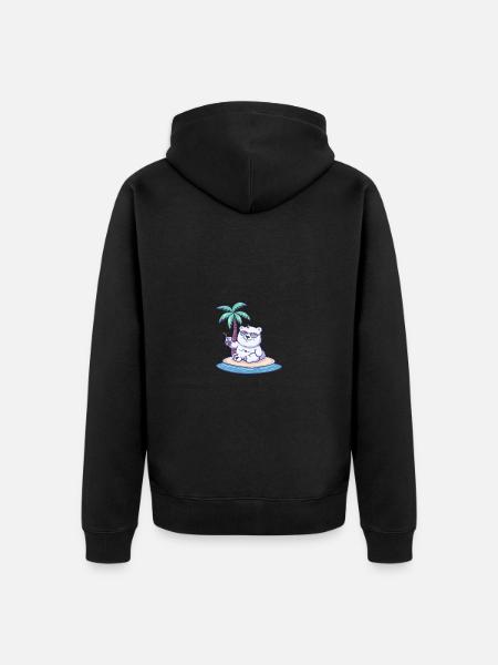 Polar Bear Summer Holiday - Unisex Premium Organic Zip Hoodie - black