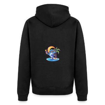 Dolphin Summer Holiday - Unisex Premium Organic Zip Hoodie - black - Back - Nico (187cm)