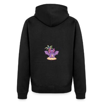 Bat Summer Holiday - Unisex Premium Organic Zip Hoodie - black - Back - Nico (187cm)
