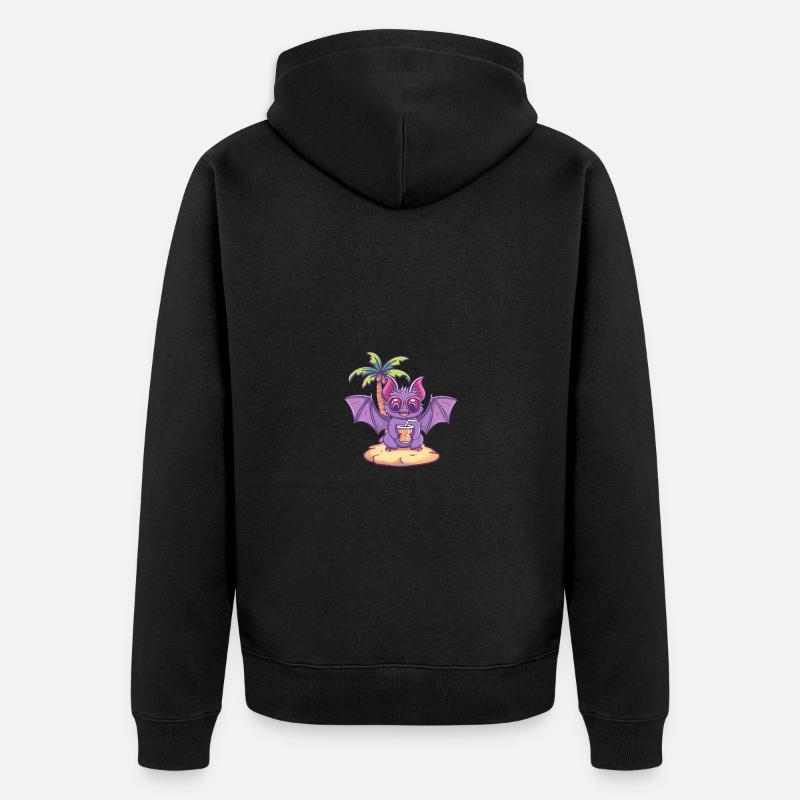 Fledermaus Sommer Urlaub - Unisex Premium Bio Zip Hoodie - Schwarz