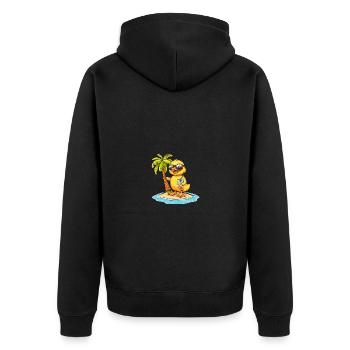 Vacances d’été de canard - Veste à capuche bio Premium Unisexe - noir - Dos - Nico (187cm)