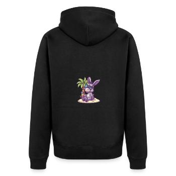 Esel Sommer Urlaub - Unisex Premium Bio Zip Hoodie - Schwarz - Hinten - Nico (187cm)