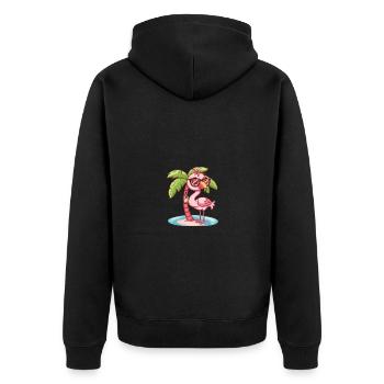 Palmier d’été de l’île Flamingo - Veste à capuche bio Premium Unisexe - noir - Dos - Nico (187cm)