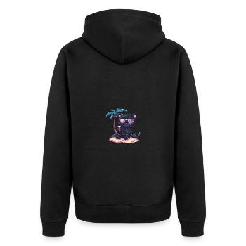 Palmier d’été de l’île Panther - Veste à capuche bio Premium Unisexe - noir - Dos - Nico (187cm)