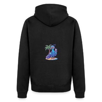 Peacock Bird Island Palmier d’été - Veste à capuche bio Premium Unisexe - noir - Dos - Nico (187cm)