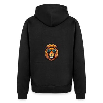 Tête de lion Cool - Veste à capuche bio Premium Unisexe - noir - Dos - Nico (187cm)