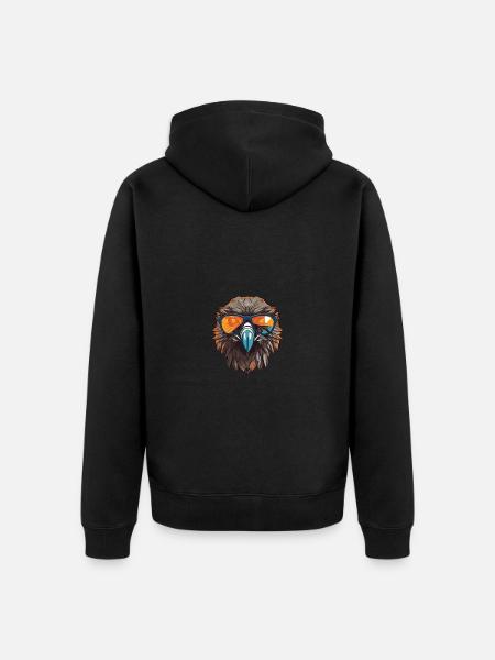 Eagle Head Cool - Unisex Premium Organic Zip Hoodie - black