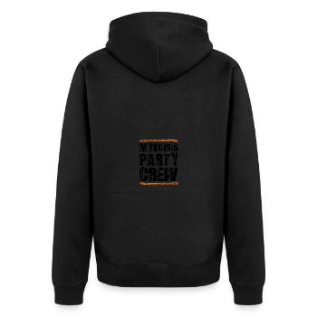 Mykonos Party Crew - Unisex Premium Bio Zip Hoodie - Schwarz - Hinten - Nico (187cm)
